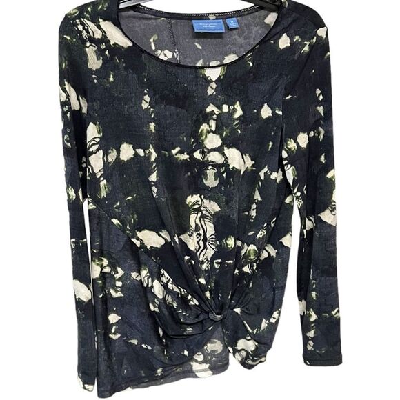 😊 3/$30 Vera Wang Simply Vera line Long sleeve top Front knot/flowy fabric Sz M - Picture 1 of 13